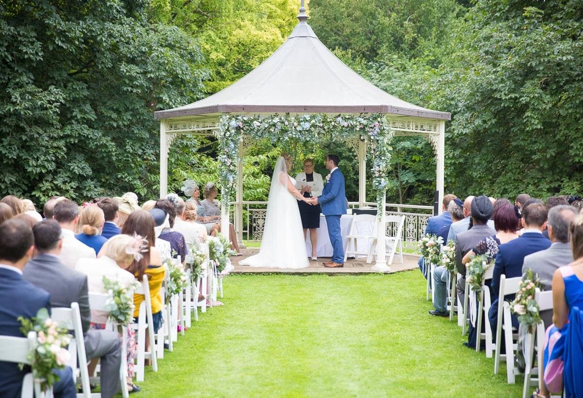 outdoor wedding ceremony at Lainston House Winchester hampshire